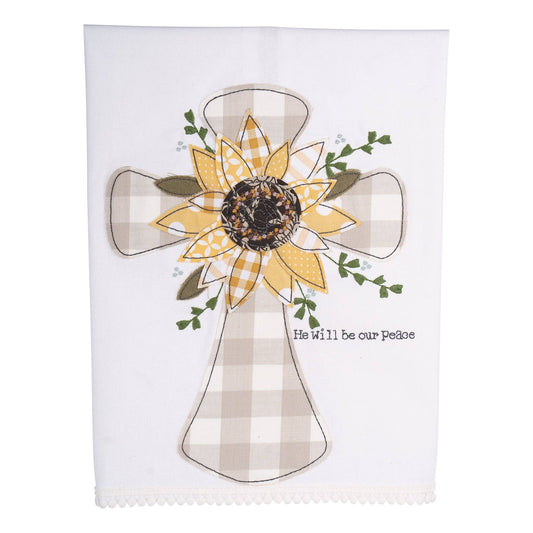 He Will Be Our Peace Cross Tea Towel