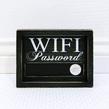 Wifi Password Wood Framed Chalkboard Sign 8x6x1.5