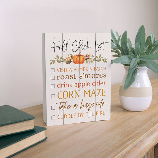 Fall Checklist Tabletop Pallet Décor