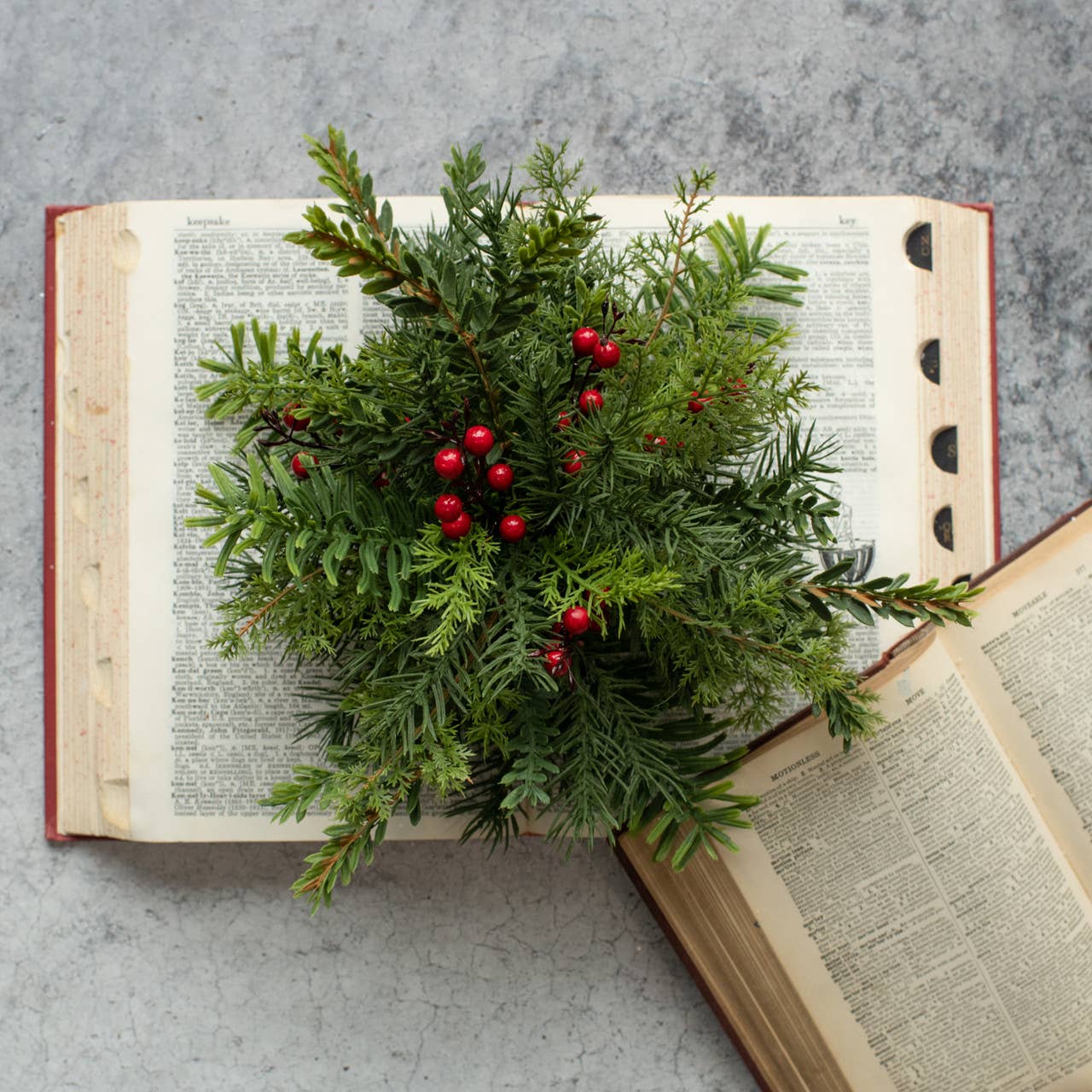 8" MIXED PINE HALF BALL W/ CONE & BERRIES