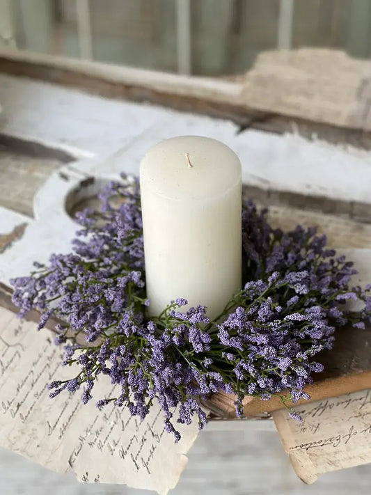 Array Astilbe 12" outer, 3" Inner Candle Ring | Purple