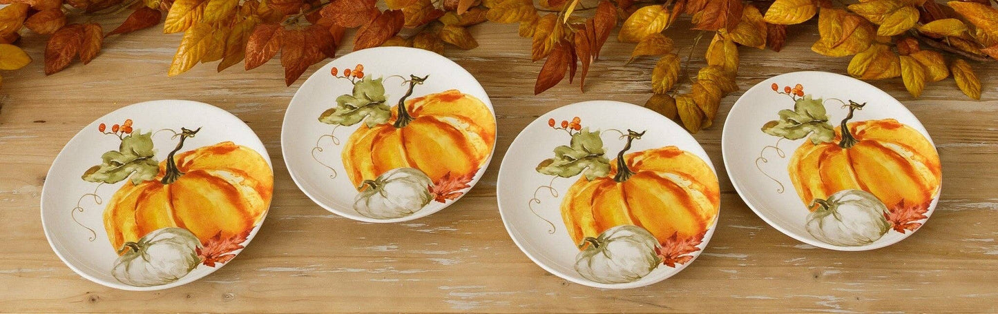 Set of 4 Pumpkin Harvest Salad Plates