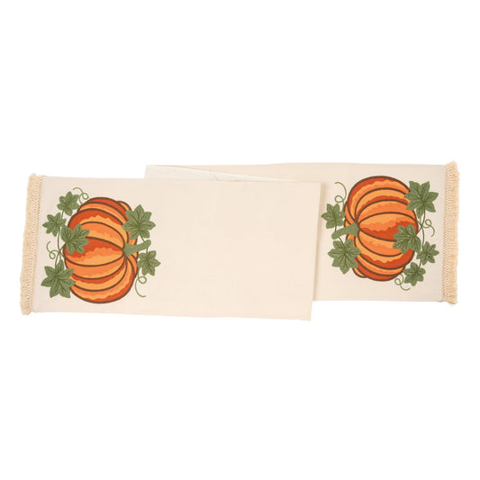 Fall/Harvest 13" x 72" Crewelwork Pumpkin Table Runner