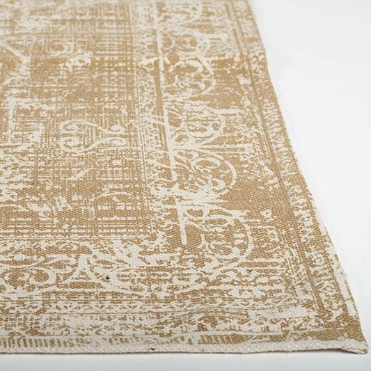 Beige Printed Rug, Cotton