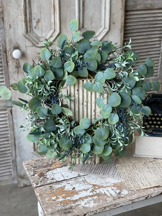 Speedwell Eucalyptus Candle Ring | Wreath 16" outer 6" inner