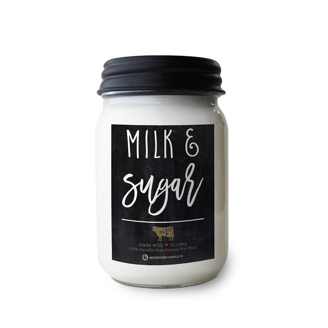 13 oz Mason Jar Soy Candle: Milk & Sugar, by Milkhouse