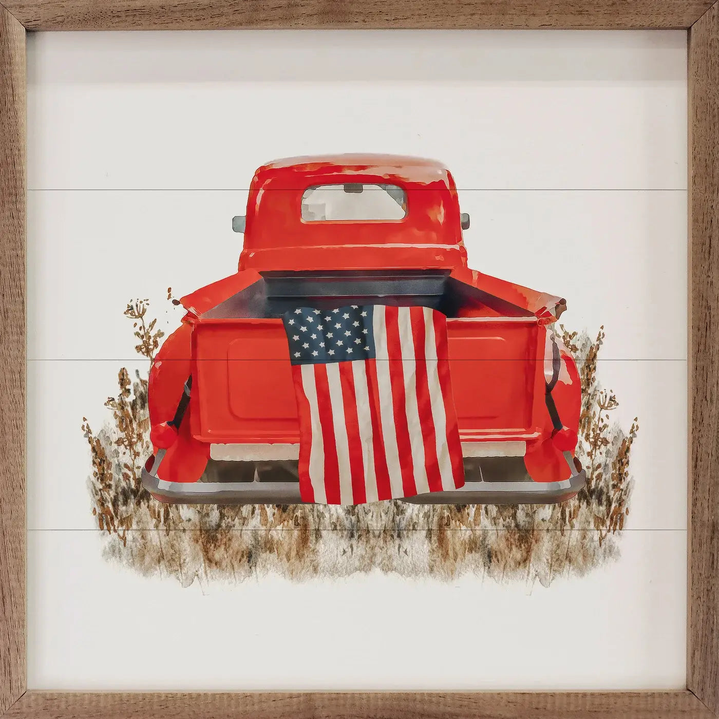 American Flag In Truck